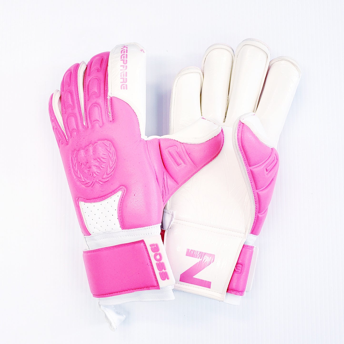 Pink Keepaere BOSS Goalkeeper Gloves for soccer