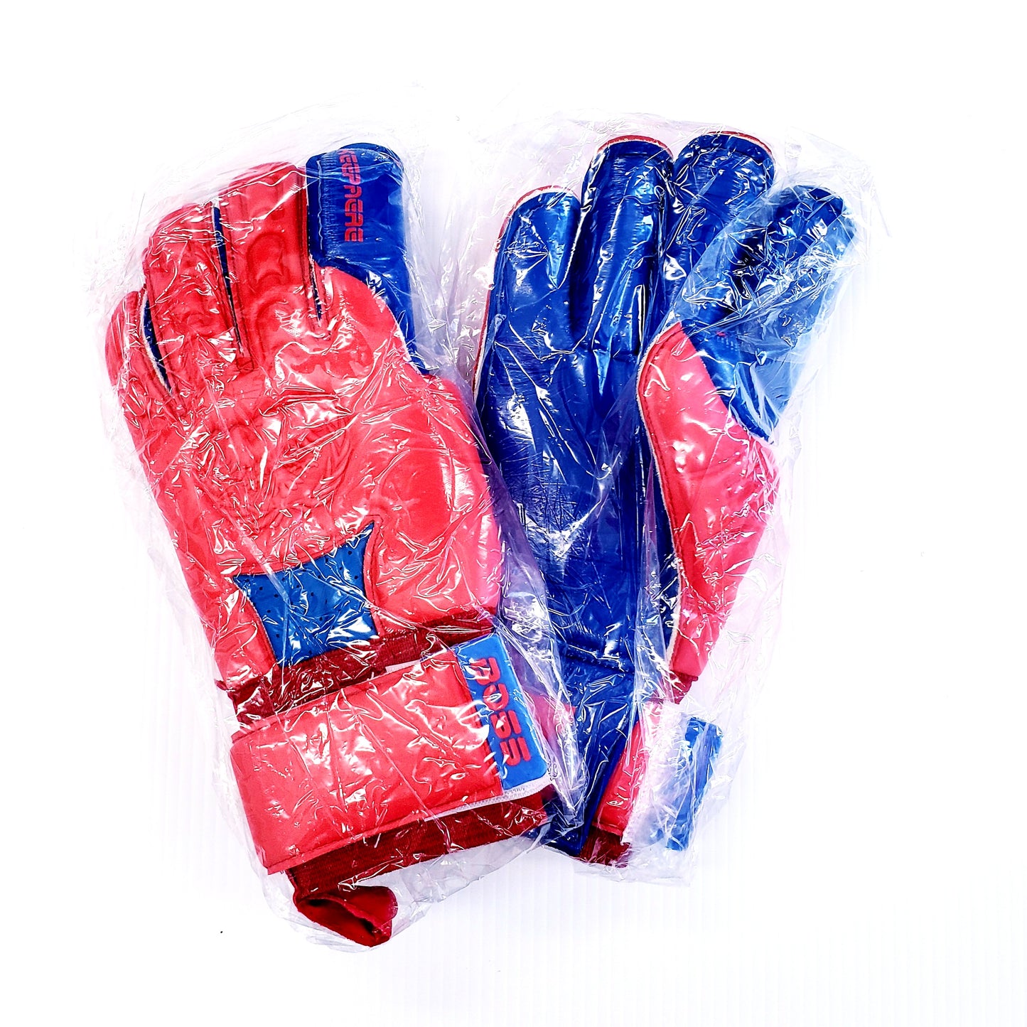 Keepaere BOSS Soccer Goalkeeper Gloves, blue and red